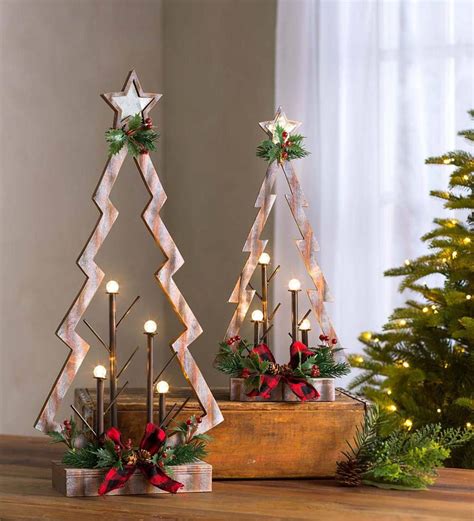Tabletop Lighted Wooden Christmas Trees Is A New Take On A Traditional