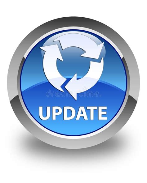 Update Refresh Icon Glossy Blue Round Button Stock Illustration