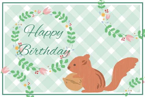 Squirrel Birthday Greeting Card Greeting Card Template