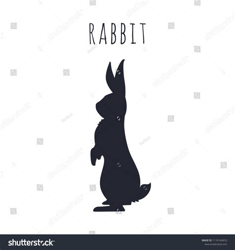 Bunny Standing Rabbit Silhouette Vector Illustration Stock Vector