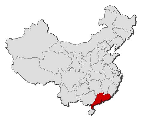Map Of China Guangdong Highlighted Nbn