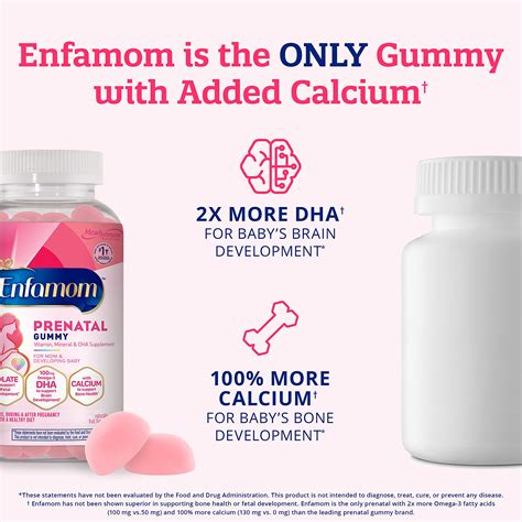 Enfamom Prenatal Gummy Vitamins Omega 3 Dha Folate Calcium