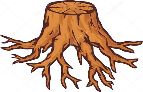 Descargar Viejo Tronco De árbol Con Raíces — Ilustración De Stock