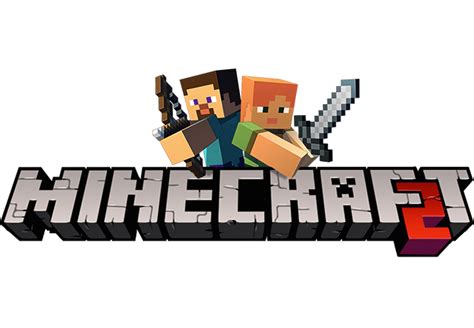 The Logo For Minecraft 2 With Two People In Front Of It And One Person