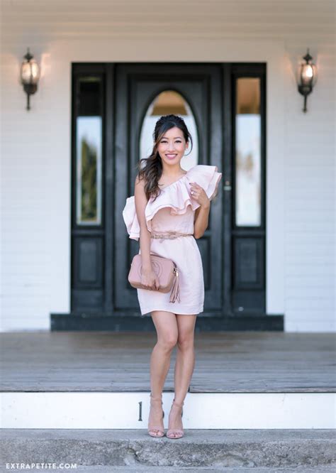 If we had to guess, pink wedding dresses are the favorite choice these days for any bride looking to don color. Wedding Guest Outfit // Blush Pink Ruffle Dress + Crepe ...