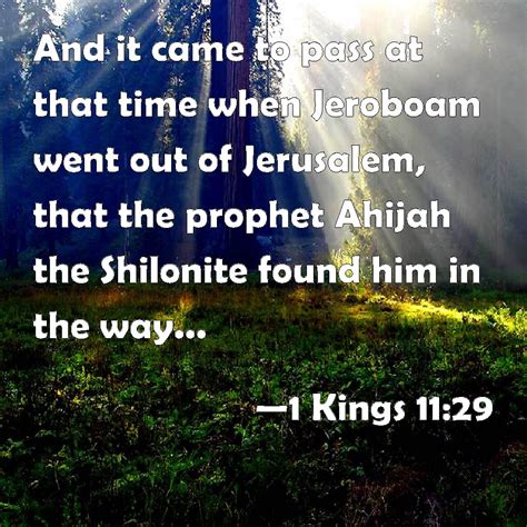 1 Kings 1129 And It Came To Pass At That Time When Jeroboam Went Out