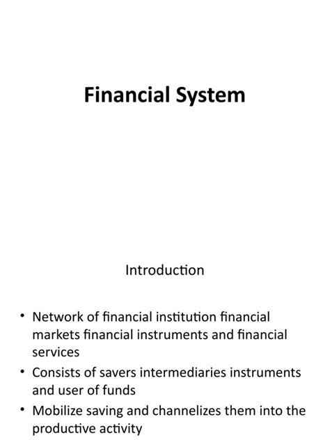 Financial System Pdf Financial Markets Investing