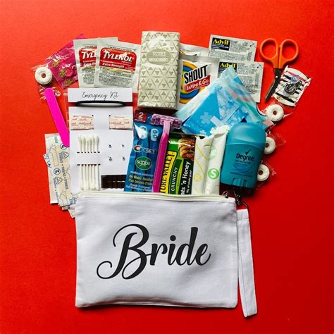 Custom Bridal Emergency Kit Small White Bag Bride Survival Etsy