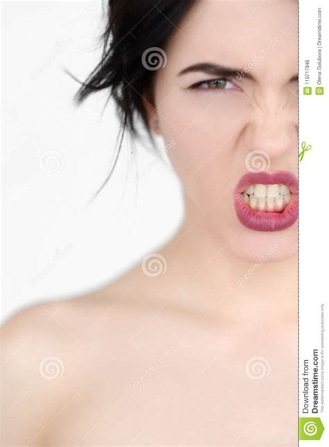 Emotion Face Furious Woman Rage Hatred Scowl Stock Photo Image Of