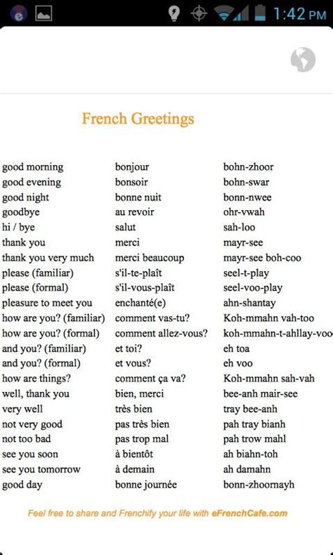 French Learning Basic French Words French Basics French Greetings