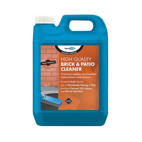Always use a test patch to determine dilutions and appropriateness. Brick & Patio Cleaner A powerful acid based cleaner