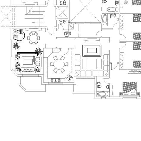 Download free dwg house plans. apartments building typical floor plan - CAD Files, DWG ...