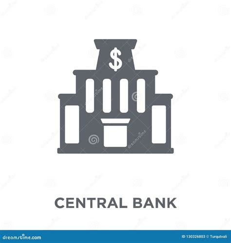 Central Bank Icon From Central Bank Collection Stock Vector