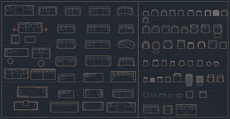 Sofa And Chair Autocad Free Cad Block Symbol And Cad Drawing