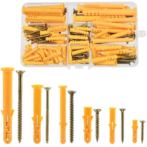 Doduos 150pcs Wall Plugs And Screws For Brick Brick Concrete Wall