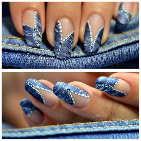 16 Denim Nail Designs Gel Nails French Stylish Nails Art Blue Gel Nails