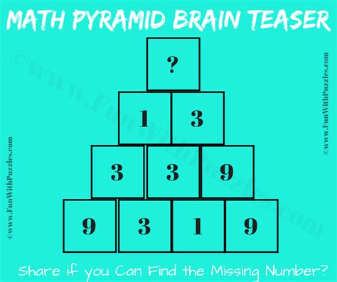 Pyramid Picture Maths Puzzle And Answer Number Puzzle