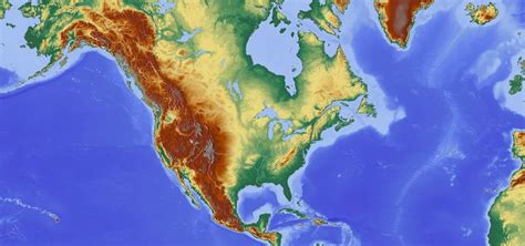 Topographic Map Of North America North America Map Topographic Map