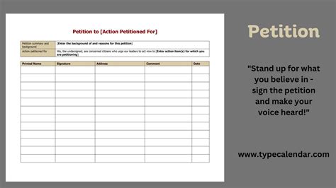 Free Printable Petition Template Make Your Voice Heard Dissolution