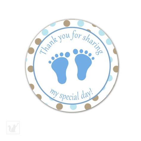 The most common baby shower thank you tags printable material is paper. Blue Brown Label - Baby Boy Shower Gift Favor Tag ...