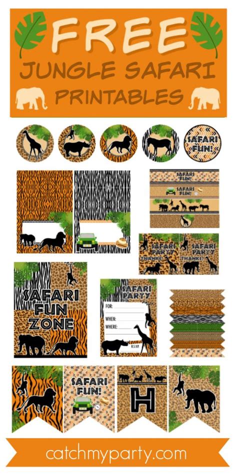 Instant Download Printable Safari Jungle Zoo Animal Birthday Party