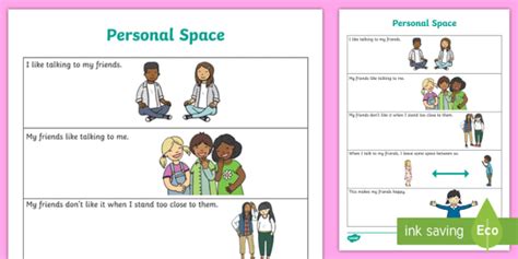 Personal Space Social Story Worksheets Twinkl