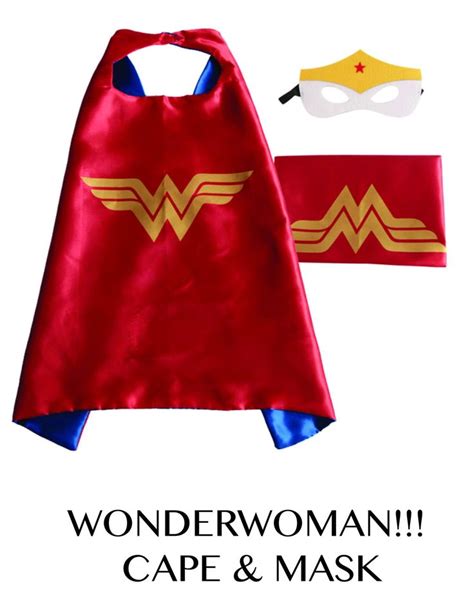 Wonder Woman Cape With Mask Childs Halloween Costume Etsy Capes For