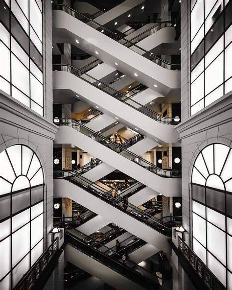 Free Images Architectural Design Building Business Escalators