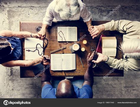 Group People Holding Hands Praying Worship Believe Stock Photo By