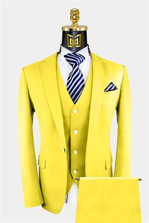 Mens Suitmeister Slim Fit Solid Yellow Suit Tie Set Ubicaciondepersonascdmxgobmx