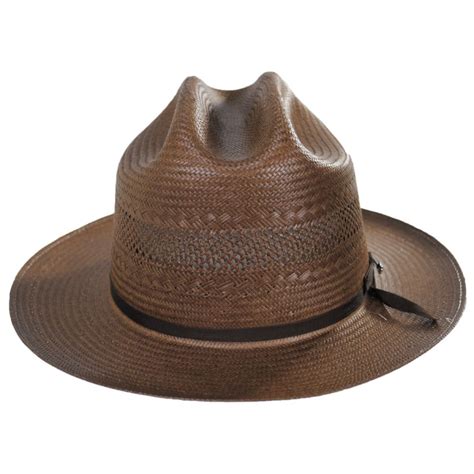 Stetson Open Road Vented Shantung Straw Western Hat Chocolate Brown