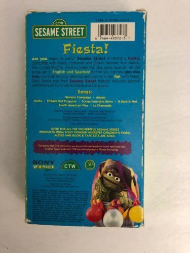 Sesame Street Fiestavhs 1997tested Rare Vintage Collectible Ships N