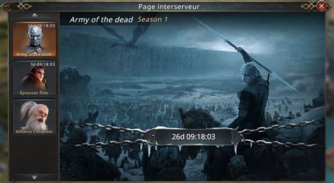 Army of the dead is a seasonal event where you work together with your allies, defend the wall, and get a chance to win the exclusive winds of winter (30 days coupon), diamonds and lots of resources! Premières infos sur l'événement Army of the dead - Game of ...