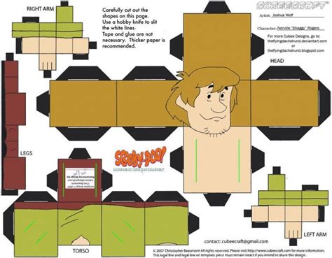 Papercraft Cube Sd Shaggy Rogers Cubee By Theflyingdachshund