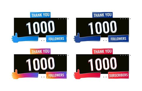 Obrigado 1000 Seguidores E Assinantes Modelo De Banner De Mídia Social