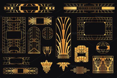 31 Art Deco Design Elements Vol2 ~ Illustrations On Creative Market