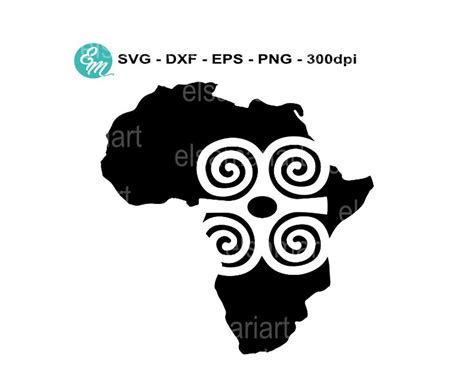 Africa Map Dwennimmen Adinkra Symbol Svg Cut Files Sublimation Etsy