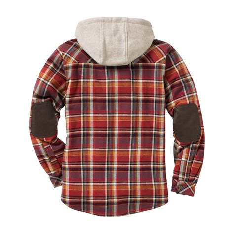 Fleece Lined Flannel Jacket With Hood