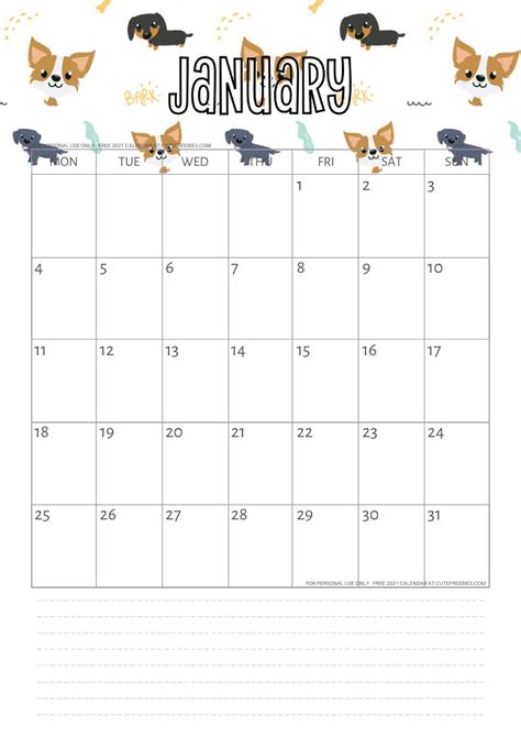 2024 Free Printable Dogs Calendar For A Happy Year Cute Freebies For