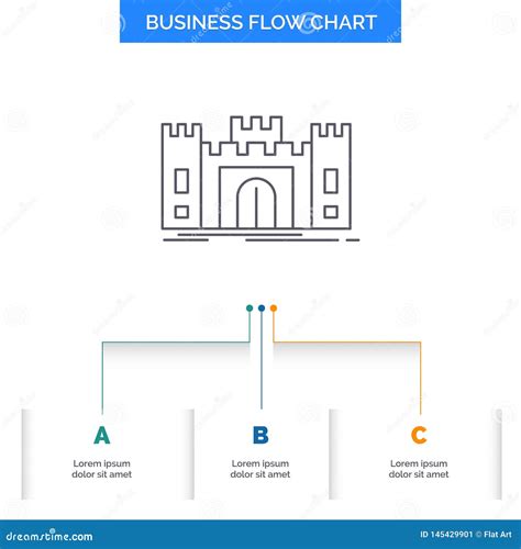 Castle Defense Fort Fortress Landmark Business Flow Chart Design