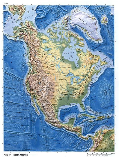 Shaded Relief Map Of North America United States Map