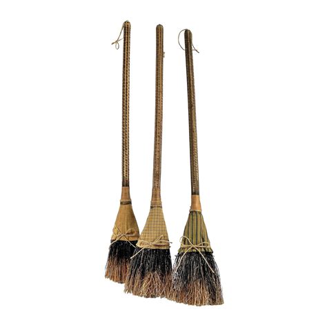 Primitive Rustic Straw Brooms Set Of 3 Chairish