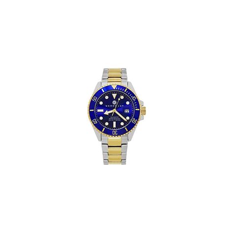 Henry Jay Mens 23k Gold Plated Two Tone Stainless Steel Professional Dive Watch Cash Back