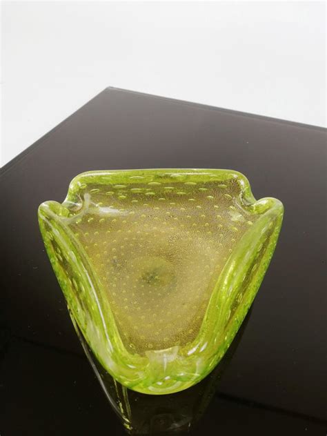 Mid Century Bullicante Murano Glass Ashtray By Barovier And Toso Italy 1960s For Sale At 1stdibs