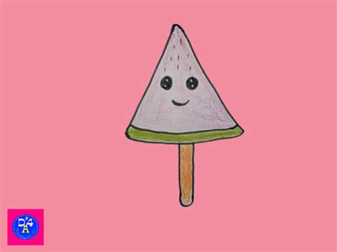 how to draw cute watermelon ice cream funny