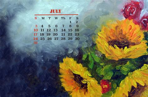 Home Spun Around July 2016 Desktop Calendar Sunny Smiles