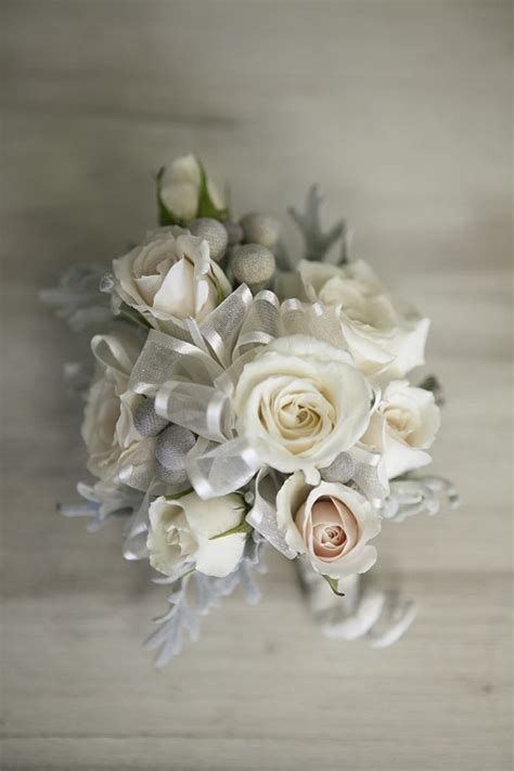 Corsages For Grandmothers And Mothers White Spray Rose With Dusty