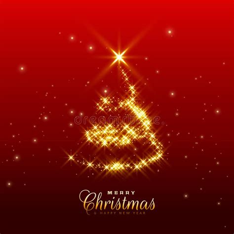 Shiny Sparkles Christmas Tree Design Stock Vector Illustration Of