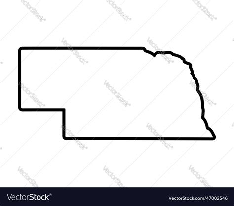 Us State Map Nebraska Outline Symbol Royalty Free Vector