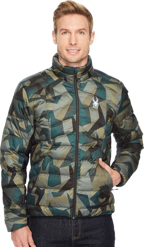 Spyder Mens Geared Synthetic Down Jacket Guard Camo Print